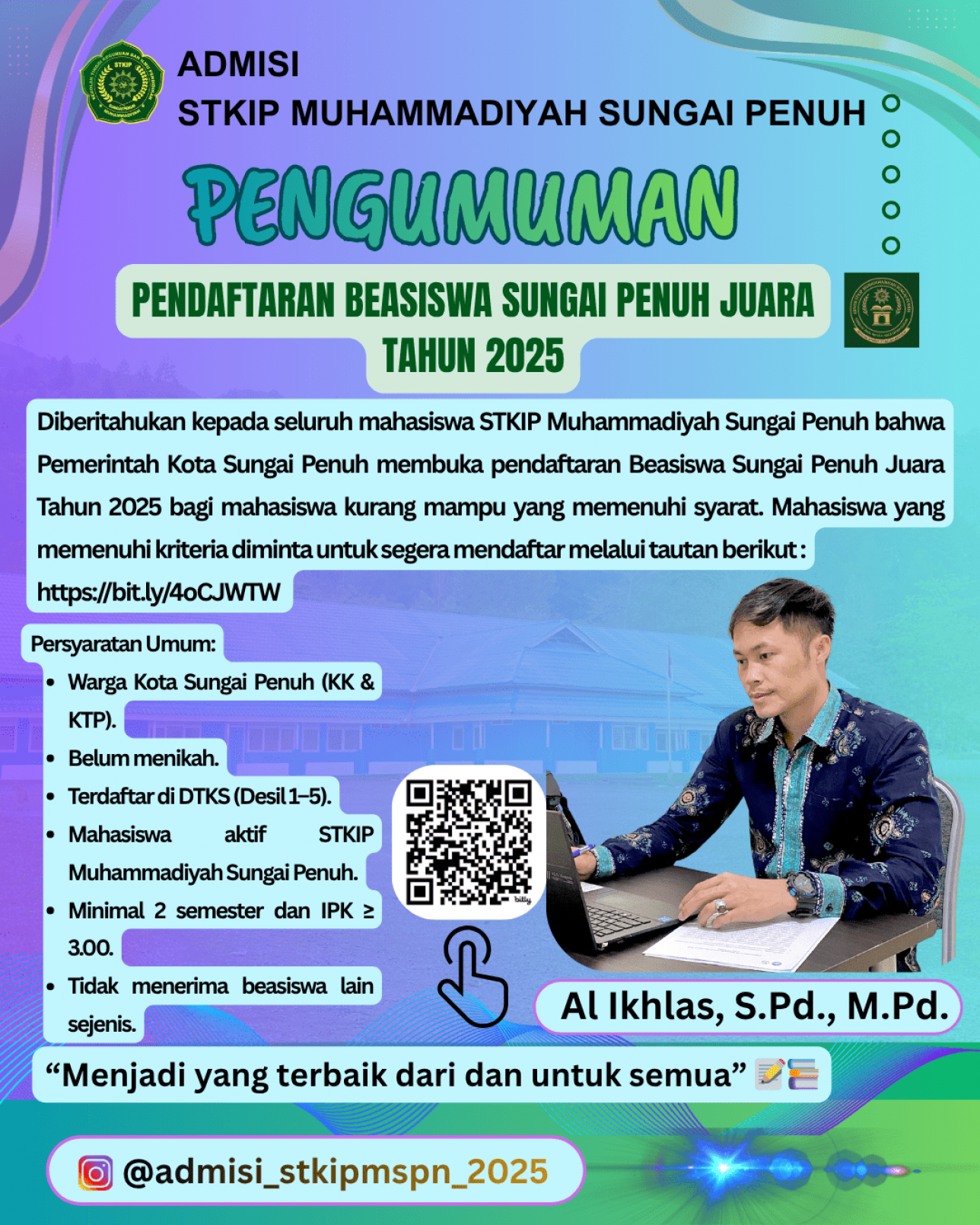 PENGUMUMAN Pendaftaran Beasiswa Sungai Penuh Juara Tahun 2025